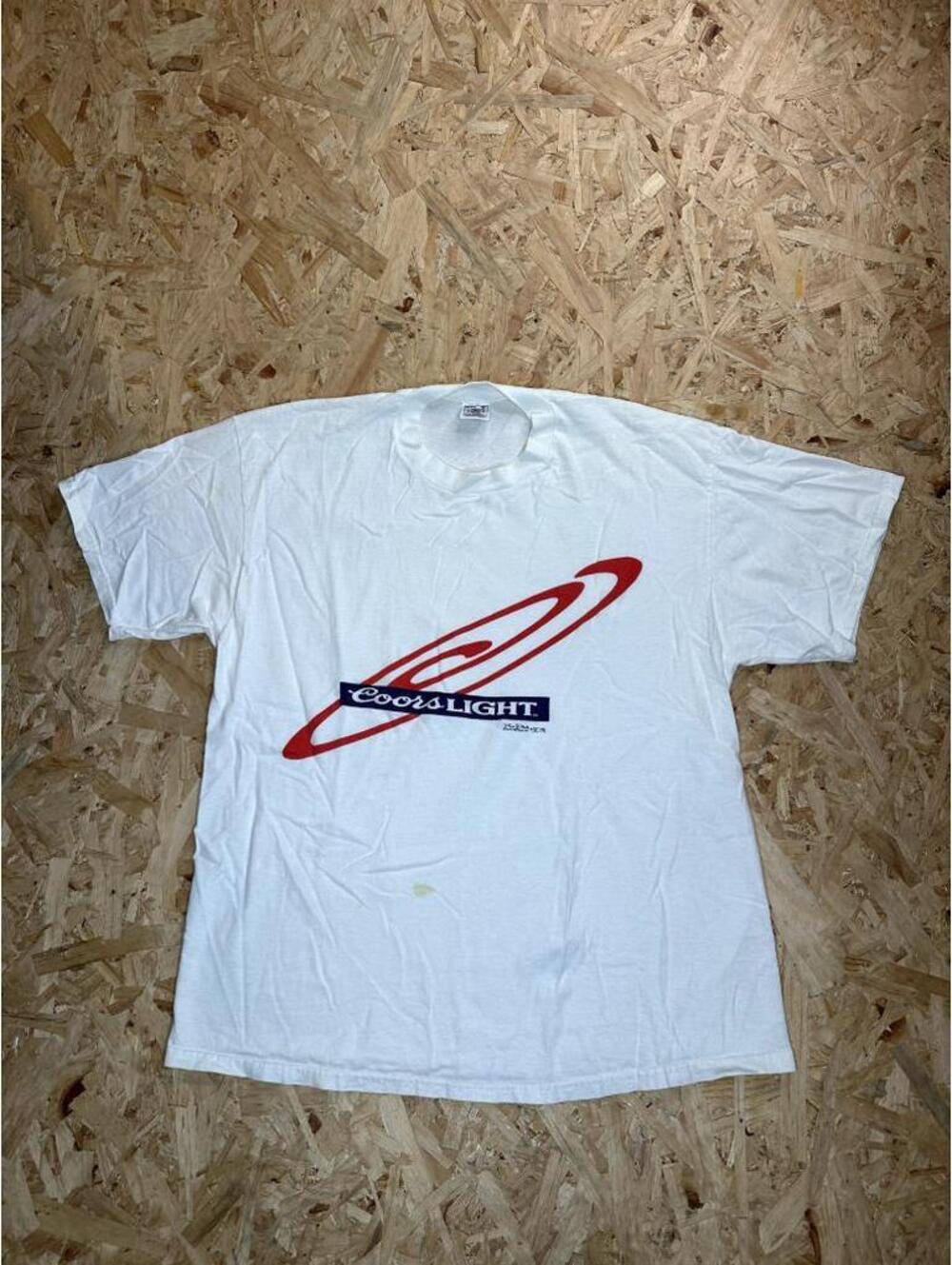 Vintage 1996 Coors Light Beer T-Shirt Mens XL Delta Pro Weight White Graphic Tee